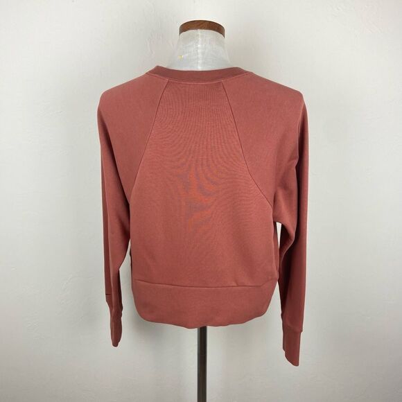 Nike Dri Fit Get Fit Fleece Training Crop Sweatshirt - Burnt Orange - Picture 6 of 7